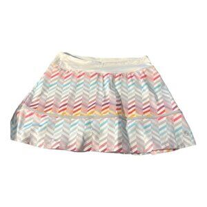 Lija LIJA Chevron Pattern Colorful White Striped Skort Size Small EUC #6387